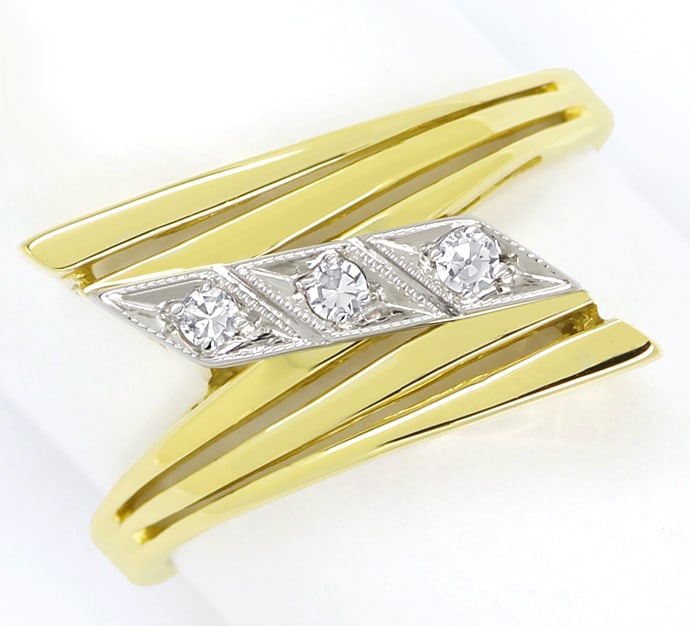Foto 2 - Designer-Diamanten-Ring 585er Gelbgold-Weißgold, S1953