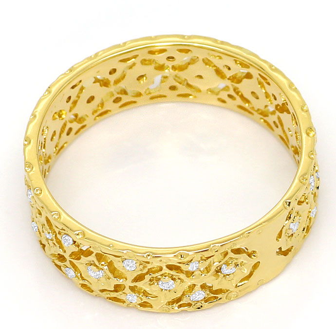 Foto 3 - Filigraner Vollmemory Ring mit 37 Diamanten in Gelbgold, S3648