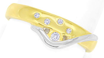 Foto 1 - Design-Diamantring Bicolor mit River Diamanten 14K Gold, S9942
